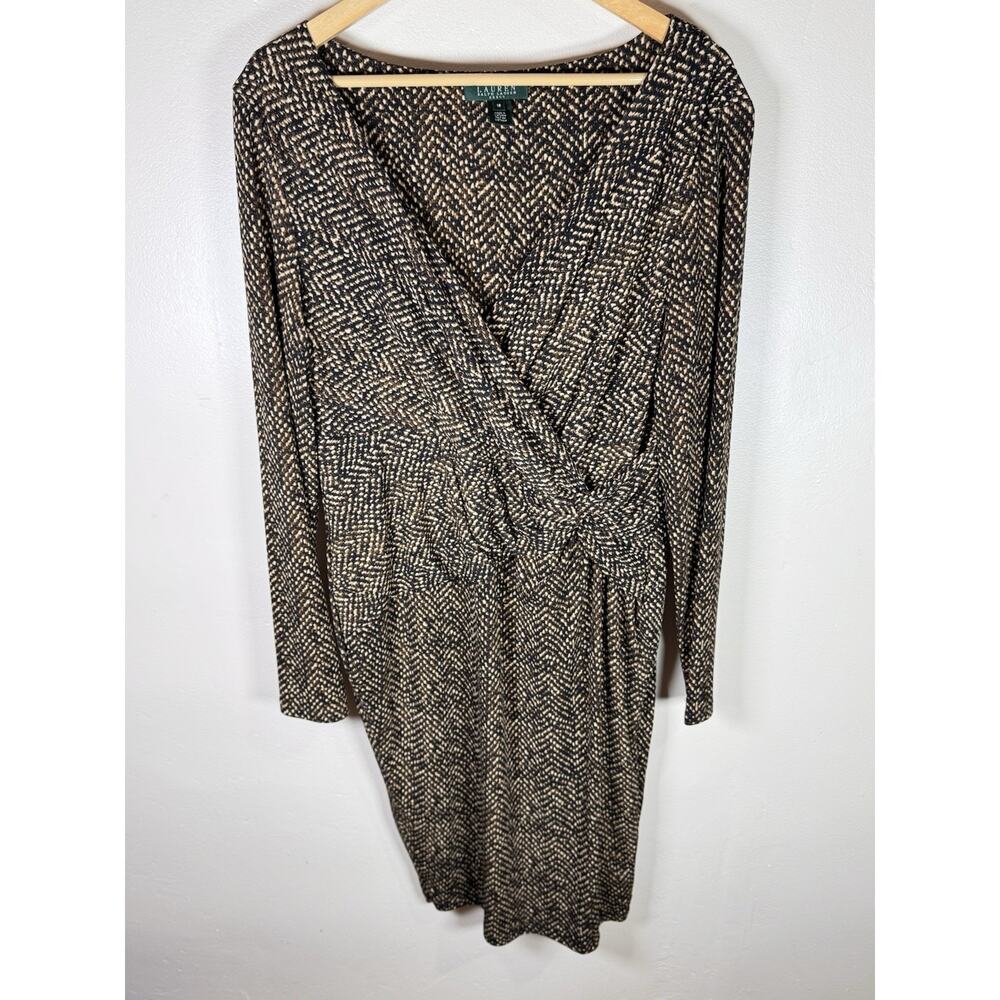 Lauren Ralph Lauren Plus Size Dress Sheath 18 Career Midi Long Sleeve Stretch